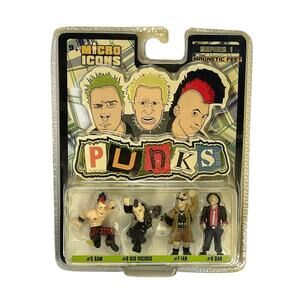 NWB Vintage MICRO ICONS PUNKS Figures #5, 6, 7, 8 MAGNETIC FEET 2004 X-Concepts